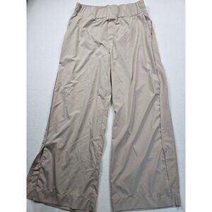 Old Navy Womens Beige StretchTech Quick Dry Wide-Leg Pants XL Pull On Side Slits